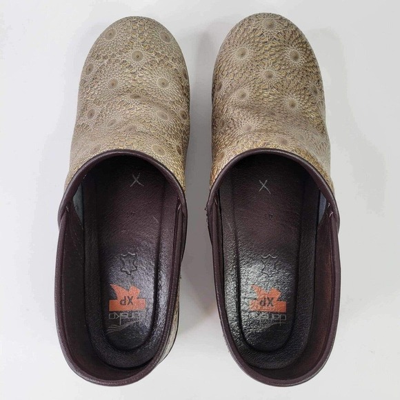 Dansko XP Women Clogs Professional Tan Floral Comfort Shoe Size 41 US 10.5 - Picture 5 of 10